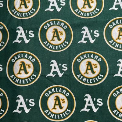 Oakland A”s Athletics 2 yards  MLB Baseball Cotton Quilt Fabric Craft #17 - Image 1 of 3
