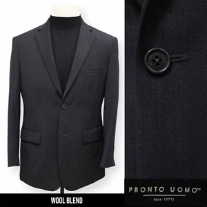 PRONTO UOMO mens solid charcoal gray SLIM FIT sport coat suit jacket blazer 40 R - Picture 1 of 14