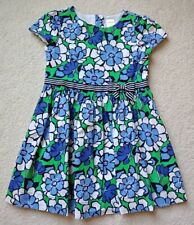 Girls Gymboree SPRING PREP Blue/Green/White Floral Lined Dress Size 4T