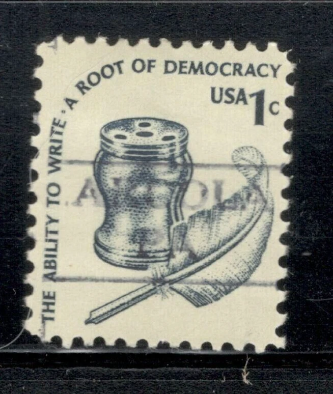 Sc # 1581 ~ 1 cent Inkwell & Quill Issue, Precancel, ARCOLA PA - Image 1 of 1