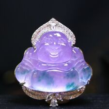 Perfect High Ice Chinese Jade Precision Carved Buddha Pendant S649