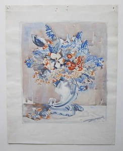 Ivy Bailey Original Watercolour Flowers in a Vase Mid-20thC London Artist - Picture 1 of 8