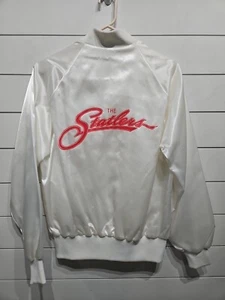 VTG THE STATLER BROTHERS White Satin Bomber Varsity Tour Jacket Mens M Statlers - Imagen 1 de 6