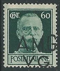 1945-47 TRIESTE AMG VG IMPERIALE 60 CENT VERDE VARIETà SOPRASTAMPA MH * - L1 - Picture 1 of 1