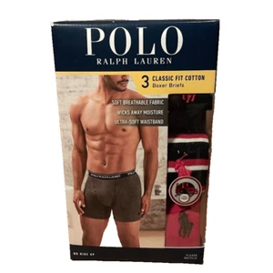 Polo Ralph Lauren Herren Boxershorts 3er Pack Schwarz/Blau/Rot Classic Fit Baumwolle Gr.L - Bild 1 von 3