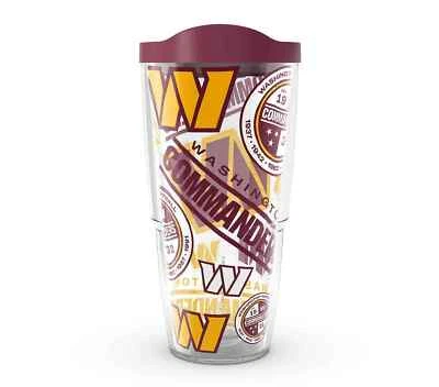 WASHINGTON COMMANDERS, 24oz DOUBLE WALL,  TUMBLER FROM TERVIS  WITH LID INCLUDED - Image 1 of 4