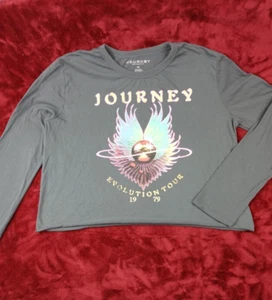 JOURNEY Long Sleeve Concert Shirt Band T-Shirt 1979 Tour Reprint Gray XS Cut-Off - Picture 1 of 7
