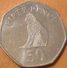 2016 Macaque Monkey Barbary Ape Gibraltar 50P Coin Fifty Pence