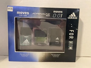 Adidas Moves For Him Adrenaline Man Spray Eau De Toilette Set of 3 - Picture 1 of 3