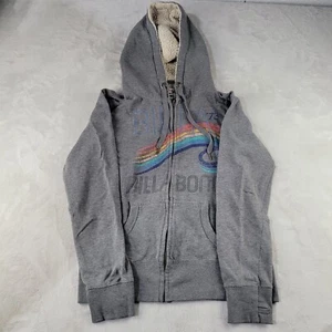 Women’s Billabong Faded Gray Pullover Sz Lg Hoodie Gray Fleece Jacket - Picture 1 of 7