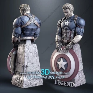 buste captain america 17 cm avec la base - Imagen 1 de 2