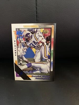 HERSCHEL WALKER 1992 Wild Card NFL #63 Parallel 5 Stripe Minnesota Vikings Mnt - Image 1 of 3