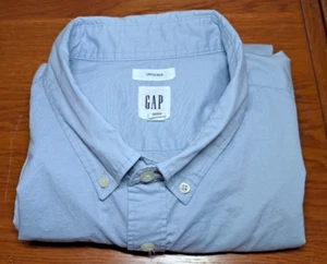 GAP Untucked Blue Shirt Men's XXL Long Sleeves Cotton - Picture 1 of 4