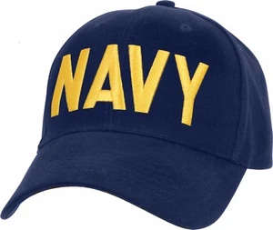 Navy Blue / Gold US Navy Hat Adjustable USN Embroidered Military Baseball Cap - Afbeelding 1 van 2