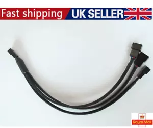 1 To 3 Way Splitter Sleeved 4-Pin PWM Connector Fan Extension Cable UK SELLER - Picture 1 of 8