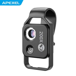 Objectif microscope de téléphone Apexel 200X avec clip téléphone universel lumière de remplissage DEL B3L2 - Photo 1 sur 12
