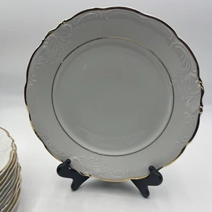 10-ROYAL KENT Poland Scalloped Gold Trim Dinner Plates 10" - Picture 1 of 5