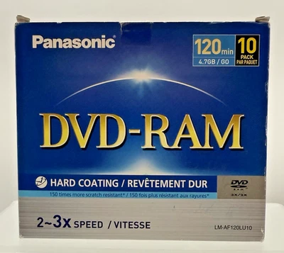 Panasonic LM-AF120LU10 DVD-RAM 120min 4.7GB 10 Pack 2-3X Speed NEW - Image 1 of 4
