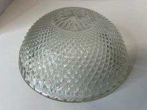 Lámpara de techo vintage de vidrio transparente con corte de diamante cubierta pantalla 8,75” diámetro - Imagen 1 de 5