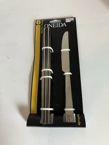 6 Pezzi Oneida Premium Acciaio Inox Coltelli da Pranzo Aptitude Posate Argenteria - Foto 1 di 2