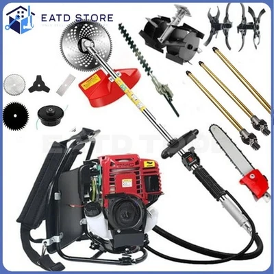 Backpack 4 Strokes String Trimmer Weed Wacker desbrozadora rototiller+3pole GX50 - Image 1 of 4