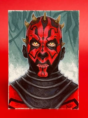 Kris Penix 1/1 Sketch card ACEO - Star Wars Darth Maul:  A Kris Penix Original - Image 1 of 4