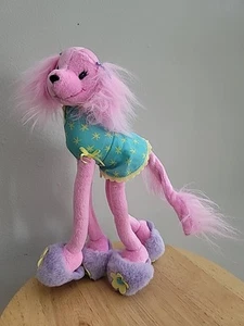 Barbie Pose Me Places Vanity Pet  10" Bendy White Pink Poodle Purple Slippers - Picture 1 of 7