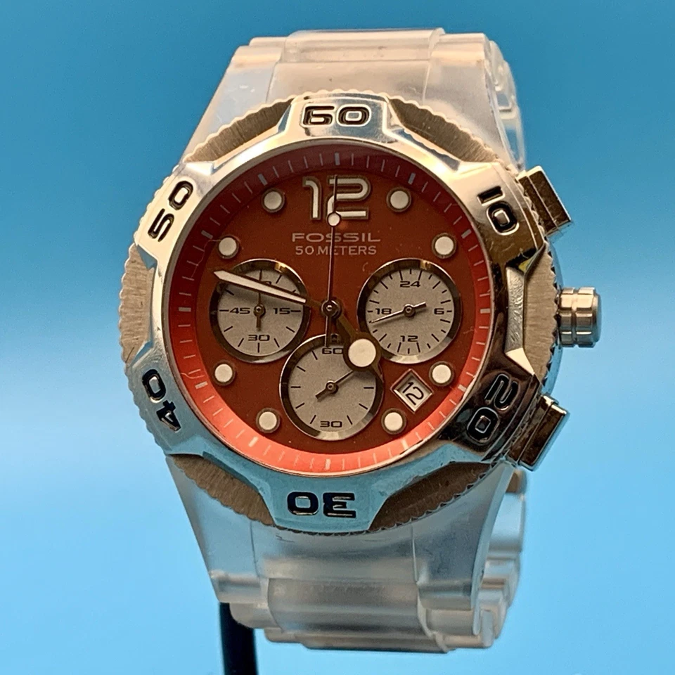 Reloj Pulsera Mujer FOSSIL CH-2482 Carbonita Acero St Cronógrafo Multi Esfera Funcionando Foto 1 de 4