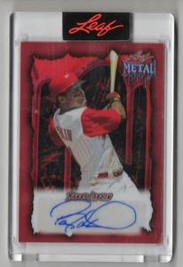 2025 Leaf Metal Halloween Barry Larkin BLOOD RED AUTO AUTOGRAPH 1/13 HOF REDS - Picture 1 of 1