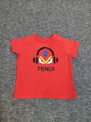 Camiseta Fendi Monster Eye Print Rojo Algodón Niños 3 Meses  Foto 1 de 4