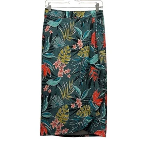 Rip Rock Hawaii Wickel Midi Rock Damen XS Tropical Blumenmuster Grün Multi - Bild 1 von 10
