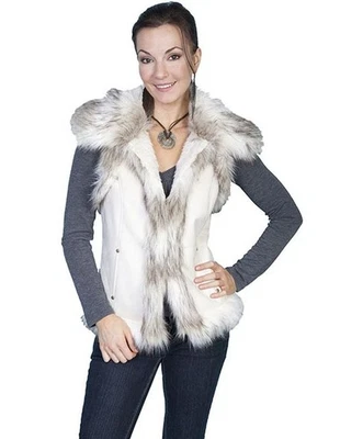 Scully Western Vest Womens Honey Creek Faux Fur Suede Hook Eye F0_8023 - Image 1 of 2