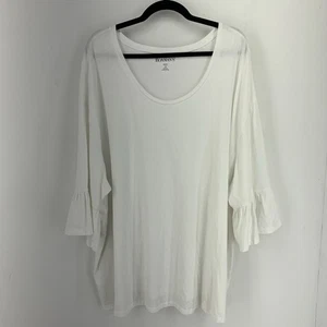 U-Ausschnitt Tshirt Oberteil Damen 3X 30/32 Flatterärmel Küste Strand Cottagecore - Bild 1 von 9