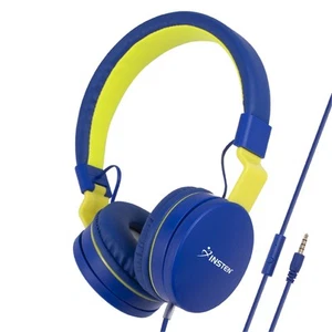 Kids Headphones 85dB Safe Volume Limited On-Ear Wired 3.5mm Earphones with Mic - Picture 1 of 10