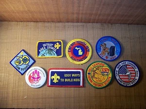 Vintage Detroit area BSA 1000 Ways to Build Kids/Fall Camporee & More Patch Lot - Imagen 1 de 5