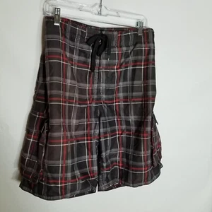 Ocean Pacific Swim Trunks Board Shorts Sz XL 40-42 OP Red Black Plaid Drawstring - Picture 1 of 8