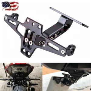 Motorcycle Tail Tidy License Plate Holder Fender Eliminator Titaninum LED Light - Picture 1 of 12