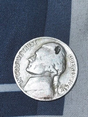 1946 No MINTMARK Error 5c Jefferson Nickel - Image 1 of 4