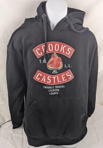 Crooks and Castles Graphic Print Hoodie Locked & Loaded Trouble Makers Men's L - Picture 1 of 5