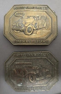 Vintage Forest Groves Oregon Rotary Belt Buckles Concours D'elegance (1 broken) - Picture 1 of 2