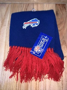 Vintage Buffalo Bills Red Blue Acrylic Winter Scarf With Tassels TM - Picture 1 of 4