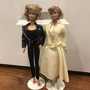 Lot 2-Barbie as Sandy from Grease (Black leather) And Yellow DressCollector Doll