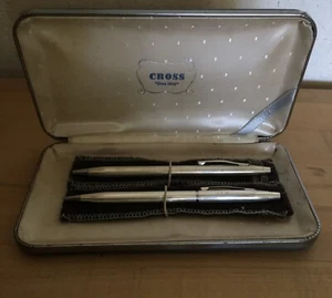 Vtg Cross Sterling Silver Pen Pencil Set In Original Box (#3001) JFM Engraved - Picture 1 of 8