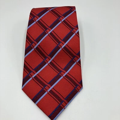 Corbata roja Bijoux Terner para hombre con rayas azul oscuro y claro Foto 1 de 4