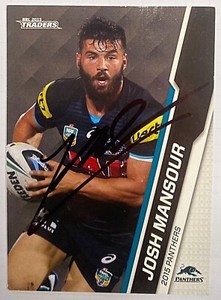JOSH MANSOUR PENRITH PANTHERS 2015 TRADERS NRL SIGNED CARD