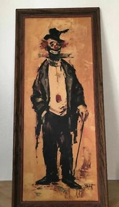 WURNER Wandzubehör Vintage Kunst Clown 32” x 14,5” - Bild 1 von 5