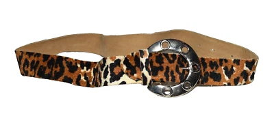 Cinturón de imitación de cuero estampado de leopardo con hebilla grande para 27,5-36,5 Foto 1 de 4