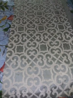 Vintage Textured Chenille Design Upholstery Fabric Remnant  2 Yards x 28" Wide - Image 1 of 4