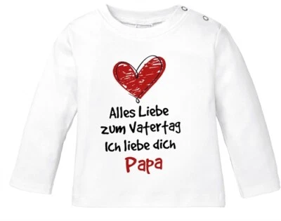 MOONWORKS Baby Langarmshirt mit Spruch Alles Liebe zum Vatertag Geschenk Papa