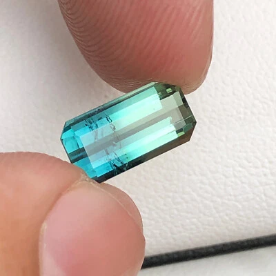 2.4 Cts Natural Faceted Cut Bicolor Tourmaline Loose Gemstone Origin Afghanistan - Image 1 of 4